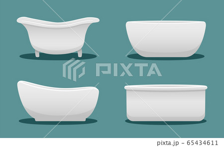 Bathtubs of different shape set isolated vector illustration 65434611