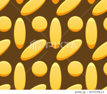 Flat style oval fish oil pills seamless pattern 65434612