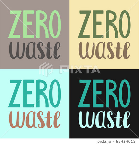 Zero waste handdrawn letterings set 65434615