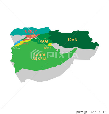 Abstract vector color map of Middle East country Abstract vector color map of Middle East country 65434912
