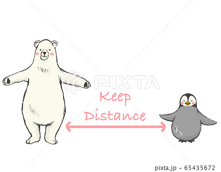 手描きイラスト keep distance 手描きイラスト keep distance 65435672