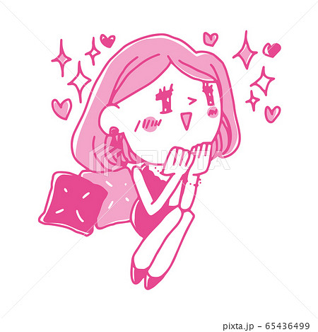 相手を褒めるのが得意で聞き上手な女性のイラスト 65436499