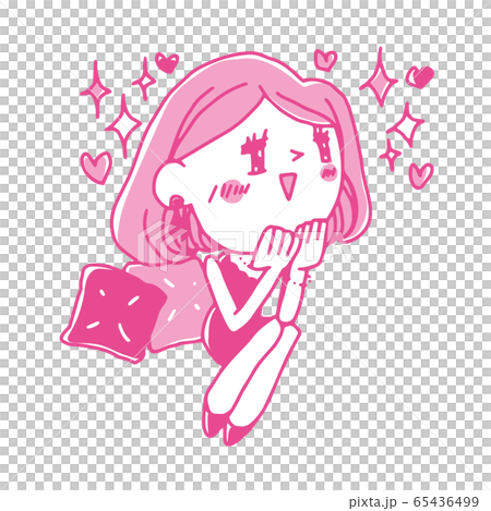 相手を褒めるのが得意で聞き上手な女性のイラスト 65436499
