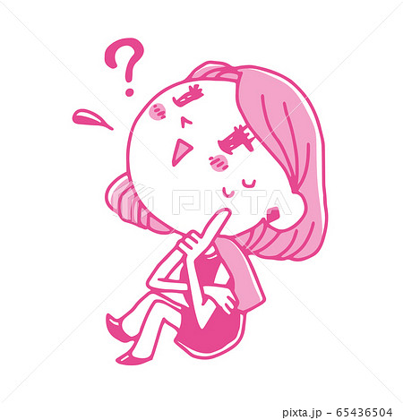 何かを隠したりはぐらかす女性社員のイラスト 65436504