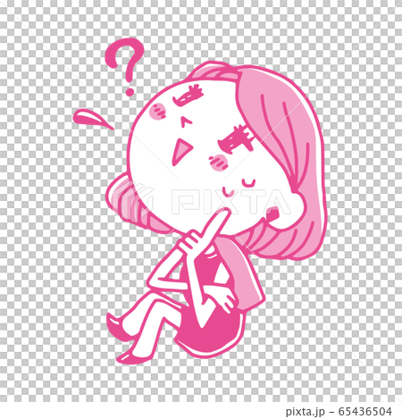 何かを隠したりはぐらかす女性社員のイラスト 65436504