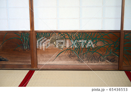 大覚寺正寝殿の腰障子の野兎-1 大覚寺正寝殿の腰障子の野兎-1 65436553