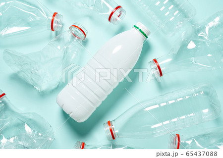 Many used plastic beverage bottles. Many used plastic beverage bottles. 65437088