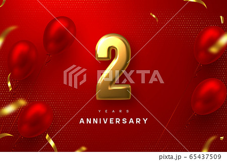 2 years anniversary celebration banner. 65437509
