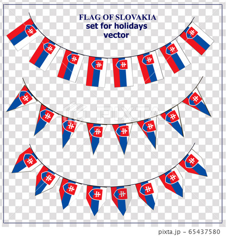 Set with flags of Slovakia. Colorful illustration with flags for holidays.