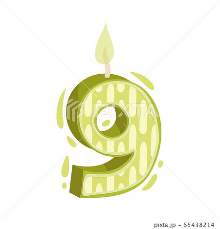 Birthday Number Candle as Festive Cake Decoration Element Vector Illustration 65438214
