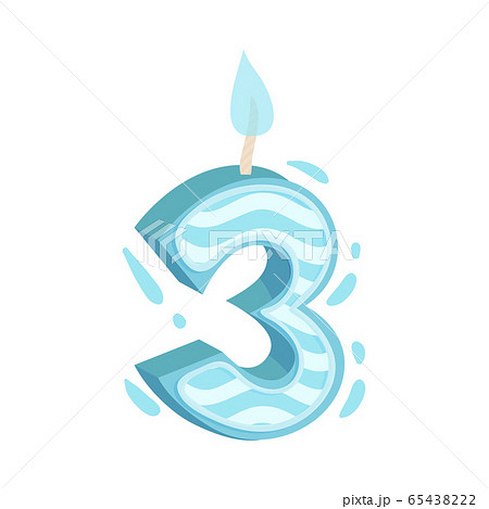 Birthday Number Candle as Festive Cake Decoration Element Vector Illustration 65438222