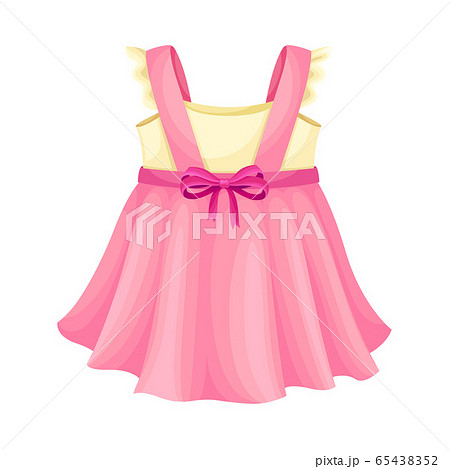 Seasonal Sleeveless Dress with Pleats and Bow for Girls Vector Illustration Seasonal Sleeveless Dress with Pleats and Bow for Girls Vector Illustration 65438352
