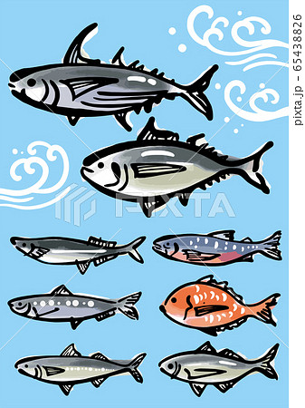 お魚の墨絵 65438826