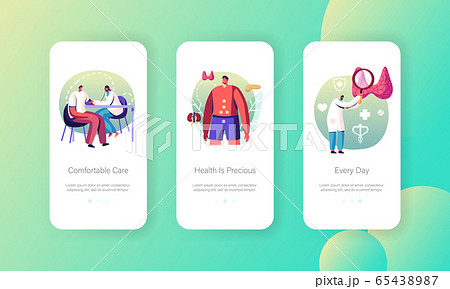 Hormone Disease Health Care Medical Check Up Mobile App Page Onboard Screen Template. Doctor Endocrinologist 65438987