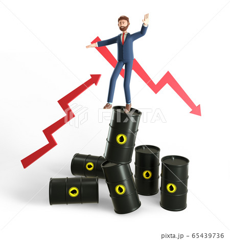 3D illustration concept of glut and instability in the world oil market. 3D illustration concept of glut and instability in the world oil market. 65439736