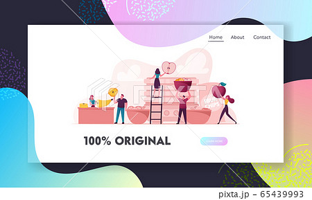 Healthy Vega and Vegetarian Nutrition Landing Page. Tiny Characters Cooking and Eating Homemade Dehydrated Fruit Healthy Vega and Vegetarian Nutrition Landing Page. Tiny Characters Cooking and Eating Homemade Dehydrated Fruit 65439993