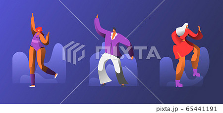 Male and Female Characters Wearing Stylized Costumes Dance at Retro Disco Party. Group of People Happily Dancing. Happy Man and Woman Clubbing in Night Club Nightlife. Cartoon Flat Vector Illustration Male and Female Characters Wearing Stylized Costumes Dance at Retro Disco Party. Group of People Happily Dancing. Happy Man and Woman Clubbing in Night Club Nightlife. Cartoon Flat Vector Illustration 65441191