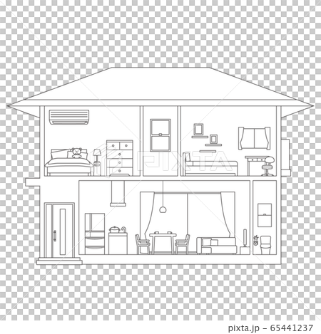 家の断面図のイラスト素材