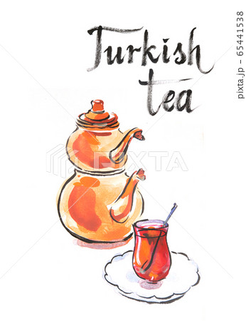 Turkish tea with turkish kettle 65441538