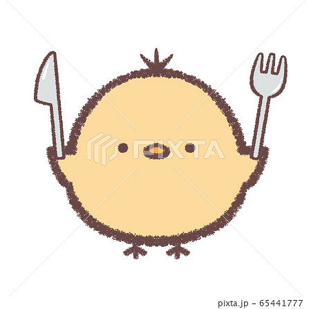 ヒヨコフォークナイフのイラスト素材