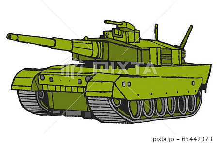 キャタピラー戦車のイラストのイラスト素材
