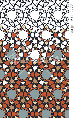 Geometric islamic, arabic vertical pattern. Arabic geometric grid with color halftone texture Geometric islamic, arabic vertical pattern. Arabic geometric grid with color halftone texture 65442277