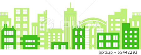 都会 街並み 壁紙 緑 パターン 素材のイラスト素材