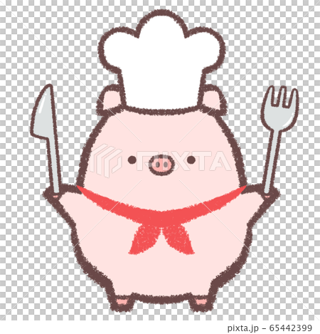 コックブタフォークナイフのイラスト素材