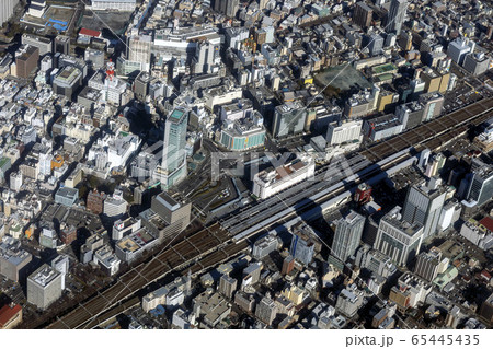 静岡駅付近を空撮 65445435