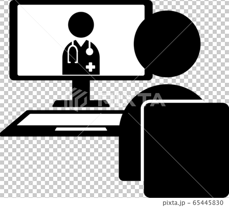 遠隔治療を受ける人 アイコン ベクターイラストのイラスト素材