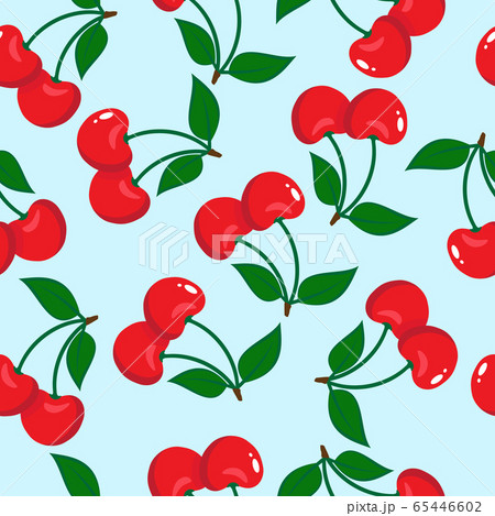 vector seamless summer background with cherries 65446602