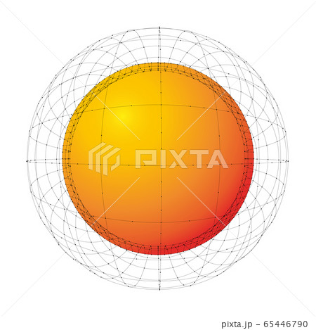 Abstract orange futuristic sphere, dot grid, Abstract orange futuristic sphere, dot grid, 65446790