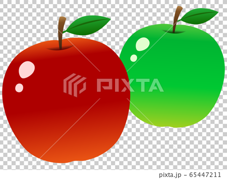 赤りんごと青りんごのイラスト素材