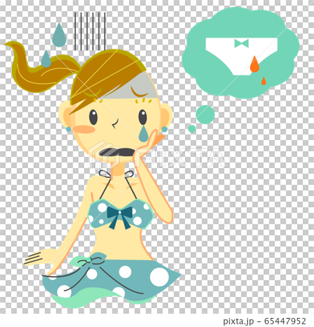 Girl bikini worries about menstruation 65447952