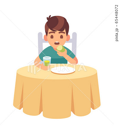 boy eating lunch cartoon