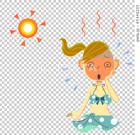 Girl bikini heat stroke - Stock Illustration [65448205] - PIXTA