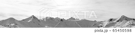 Panorama of high winter mountains with snowy Panorama of high winter mountains with snowy 65450598