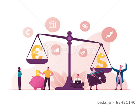 Euro Vs Dollar. Confrontation of European and American Economy and Financial Markets in World 65451140