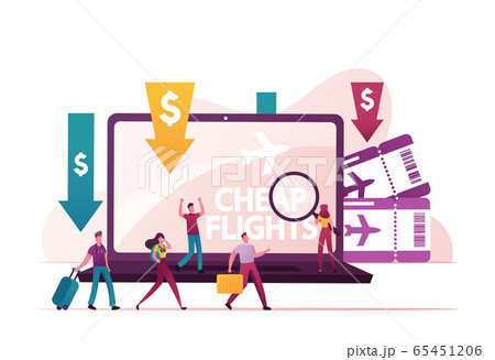 Lowcoster, Cheap Flight and Saving Vacation Budget Concept. Tiny Characters Buying Airplane Tickets Online Save Money Lowcoster, Cheap Flight and Saving Vacation Budget Concept. Tiny Characters Buying Airplane Tickets Online Save Money 65451206