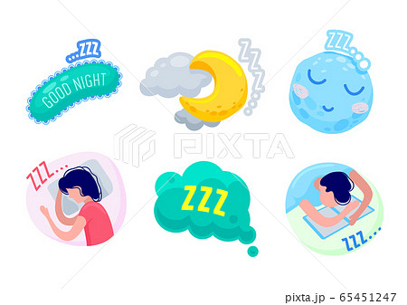 Zzz Sleep Icons Set Isolated On White のイラスト素材