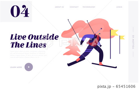 Biathlon Race Skiing Website Landing Page. Sportsman Running Route. Athlete Racer Biathlete Taking Part in World Cup Competition. Winter Sport Concept Web Page Banner. Cartoon Flat Vector Illustration Biathlon Race Skiing Website Landing Page. Sportsman Running Route. Athlete Racer Biathlete Taking Part in World Cup Competition. Winter Sport Concept Web Page Banner. Cartoon Flat Vector Illustration 65451606