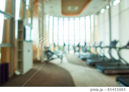 Abstract blur and defocus fitness equipment in gym room interior 65455065