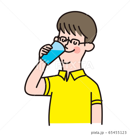 水を飲む男性のイラスト素材