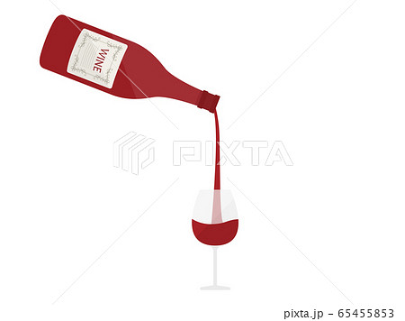 赤ワインを注ぐイラストのイラスト素材