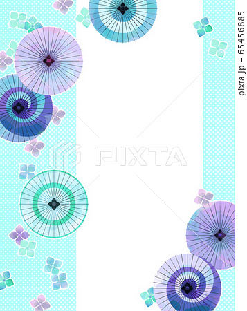 Japanese Umbrella And Hydrangea Illustration Stock Illustration