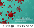 Coronavirus(Covid-19)red cells cartoons character outbreak with green background.Virus pandemic has affected health of people around the world.  65457872