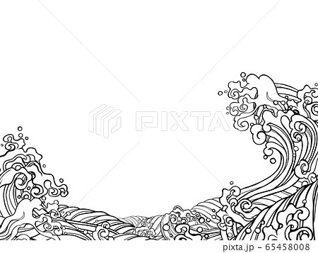 背景 波のイラスト素材