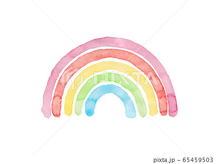 手描き水彩イラスト 虹のイラスト素材