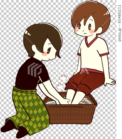 Illustration material Thai style footbath Illustration material Thai style footbath 65460211