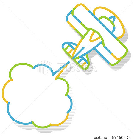 煙をあげて飛ぶ飛行機 65460235